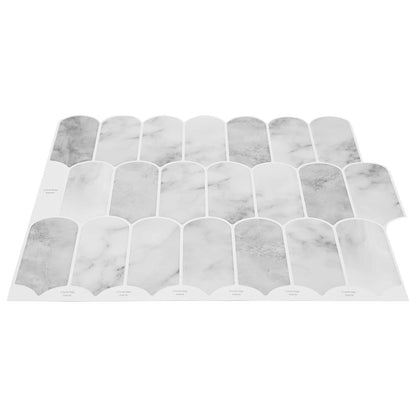 Feather Tile 50 pcs Grey Marble 30 x 30 cm Polyurethane and PET