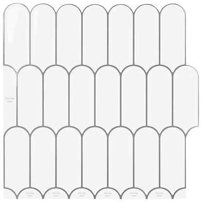 Feather Tile 20 pcs White Grey 30 x 30 cm Polyurethane and PET