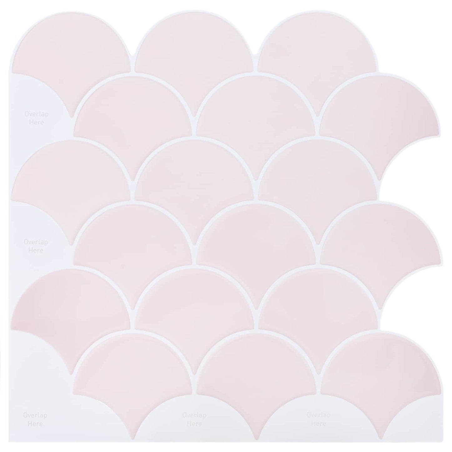 Fish Scale Tile 20 pcs Light Pink 30 x 30 cm