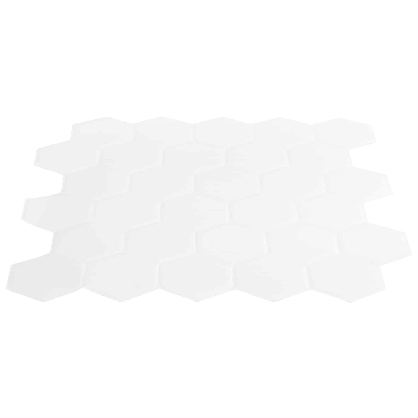 Hexagon Tile 20 pcs White 30 x 30 cm Polyurethane and PET