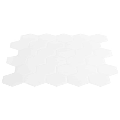 Hexagon Tile 20 pcs White 30 x 30 cm Polyurethane and PET