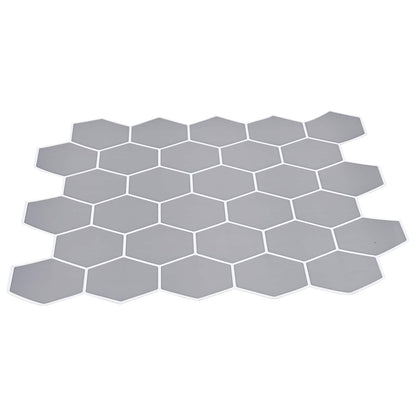 Hexagon Tile 10 pcs Grey 30 x 30 cm Polyurethane and PET