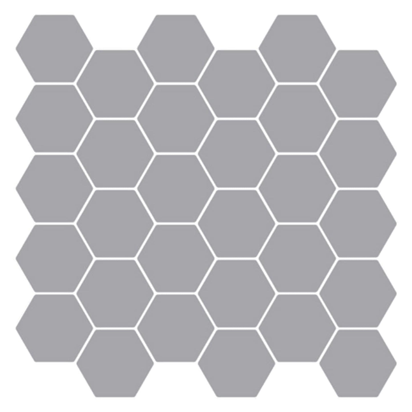 Hexagon Tile 20 pcs Grey 30 x 30 cm Polyurethane and PET
