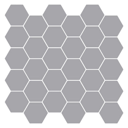 Hexagon Tile 50 pcs Grey 30 x 30 cm Polyurethane and PET