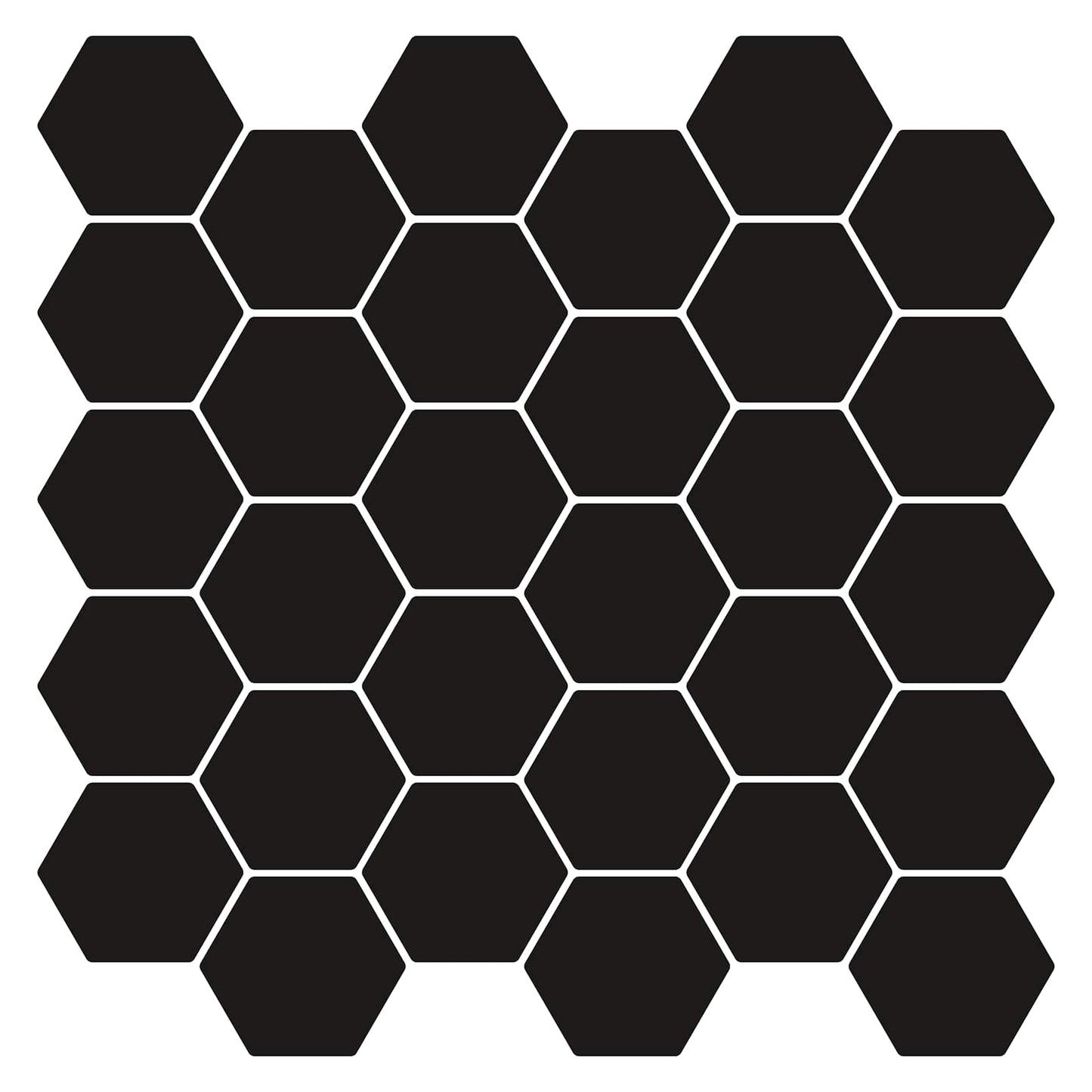Hexagon Tile 20 pcs Black 30 x 30 cm Polyurethane and PET