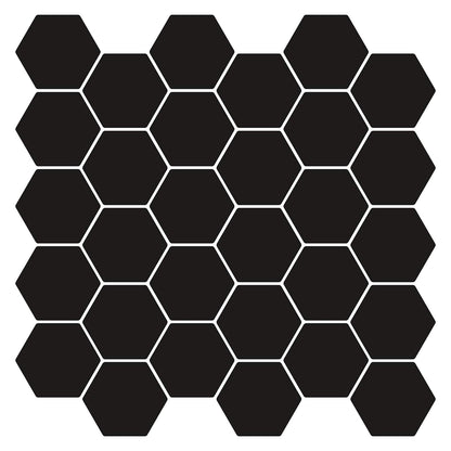 Hexagon Tile 50 pcs Black 30 x 30 cm Polyurethane and PET