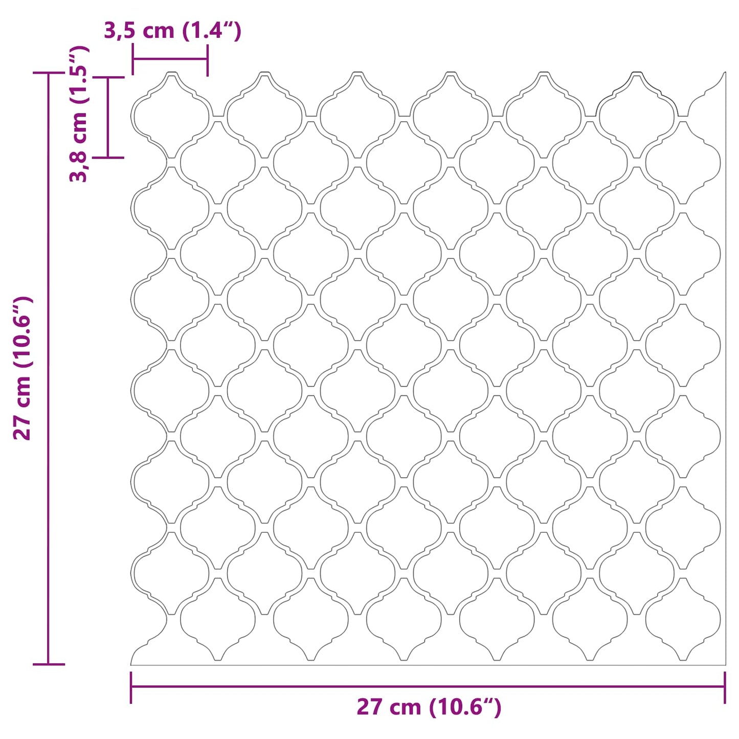 Lanturn Tile 50 pcs White 27 x 27 cm Polyurethane and PET