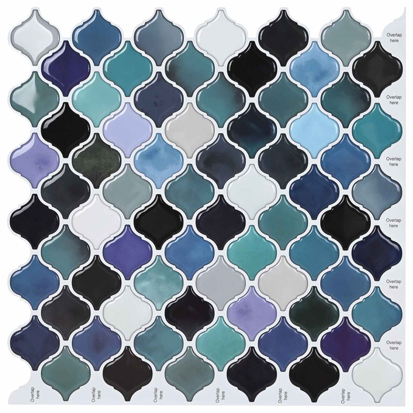 Lanturn Tile 20 pcs Blue Green 27 x 27 cm Polyurethane and PET