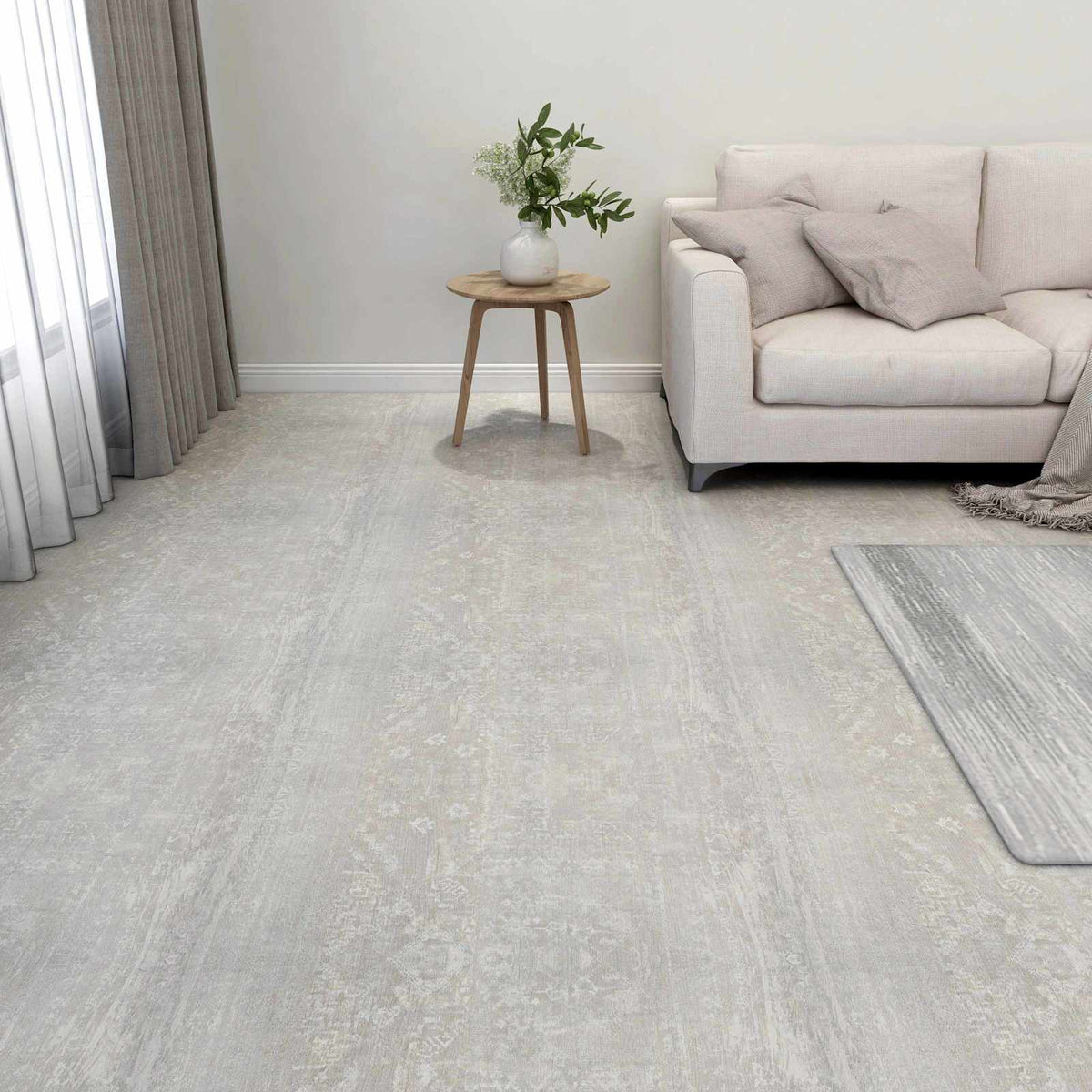 Flooring Planks White and Wood 5.11 m² 55 pcs PVC