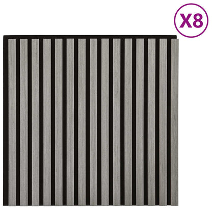 Wall Panels 8 pcs Grey 60.5 x 60 cm