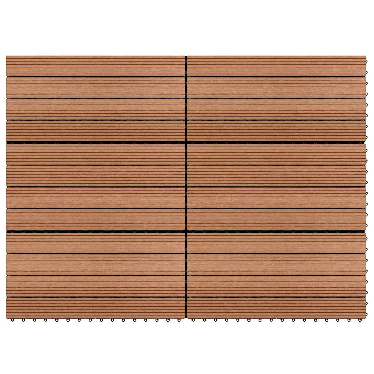 Decking Tile 6 pcs Brown 60 x 30 cm WPC