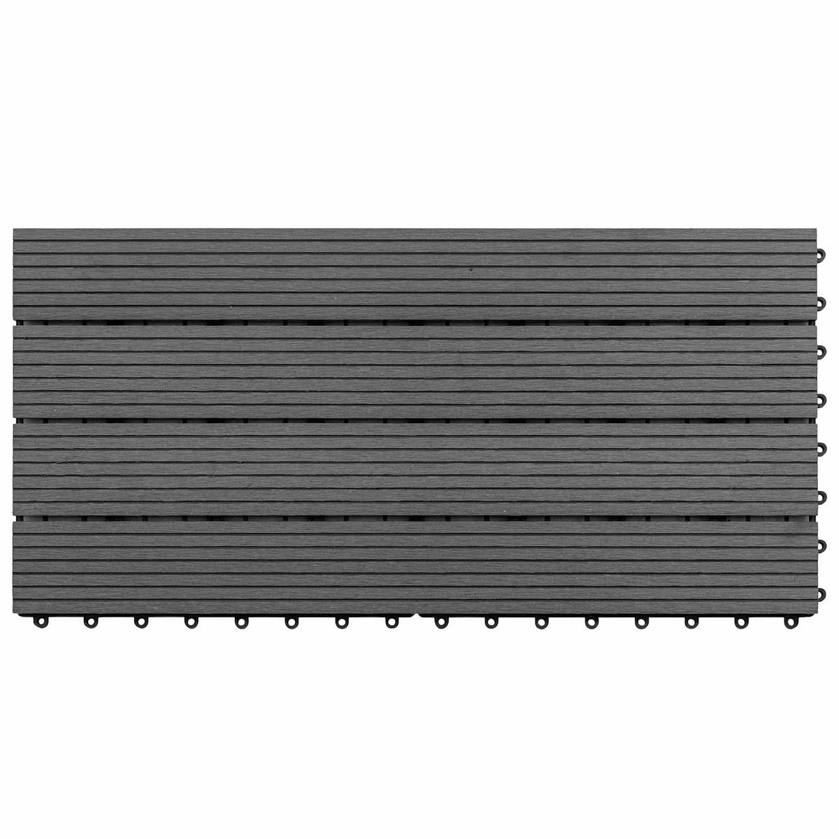 Decking Tile 6 pcs Grey 60 x 30 cm WPC