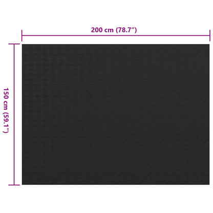Floor Mat Black 1.5 x 2 m Rubber