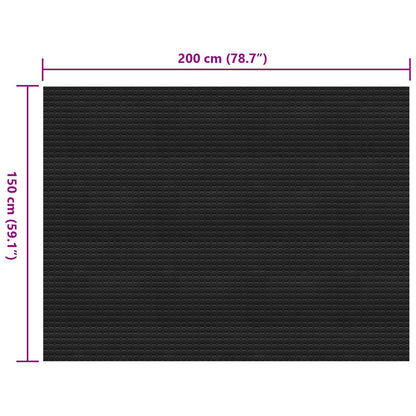 Floor Mat Black 1.5 x 2 m Rubber