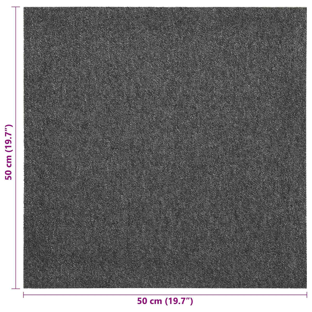 Carpet 20 pcs Anthracite 50 x 50 cm 100% Polypropylene