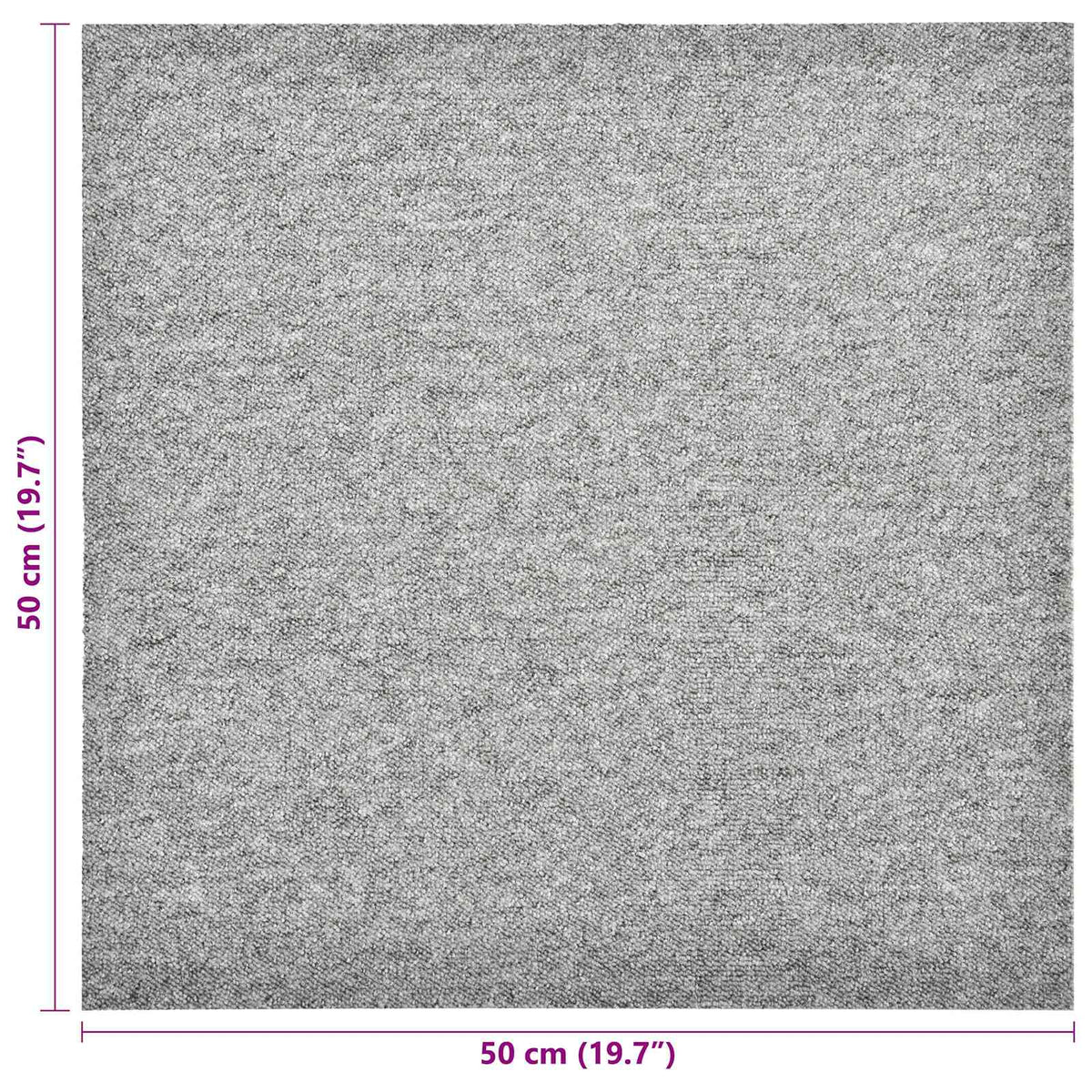 Carpet 20 pcs Light Grey 50 x 50 cm 100% Polypropylene