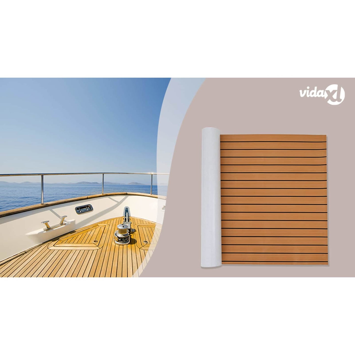 Boat Mat Brown and Black 240 x 90 cm EVA