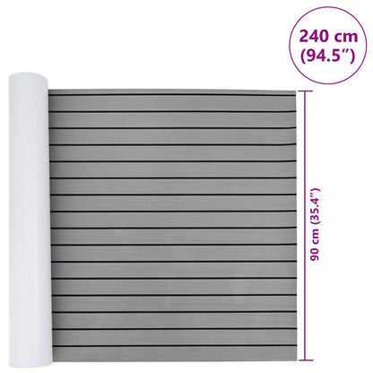 Boat Mat Striped Light Grey and Black 240 x 90 cm EVA