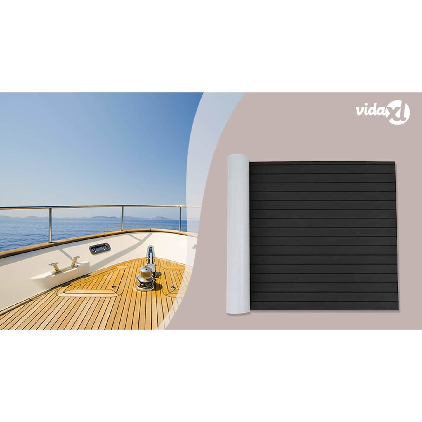 Boat Mat Striped Dark Grey and Black 240 x 90 cm EVA