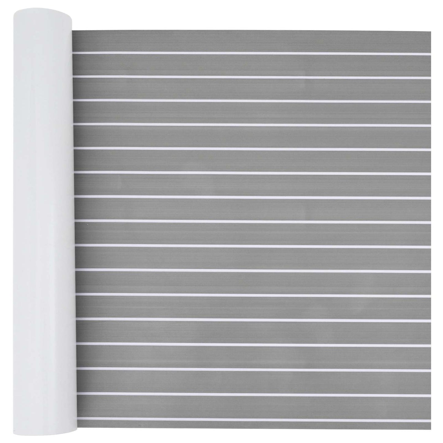 Boat Mat Striped Light Grey and White 240 x 90 cm EVA