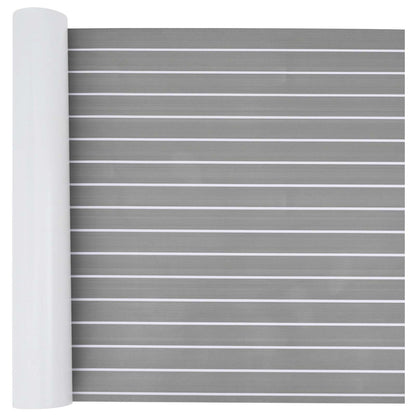 Boat Mat Striped Light Grey and White 240 x 90 cm EVA