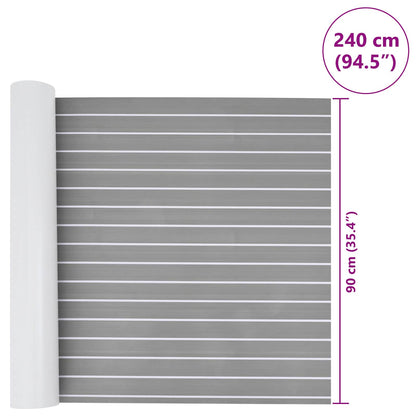 Boat Mat Striped Light Grey and White 240 x 90 cm EVA
