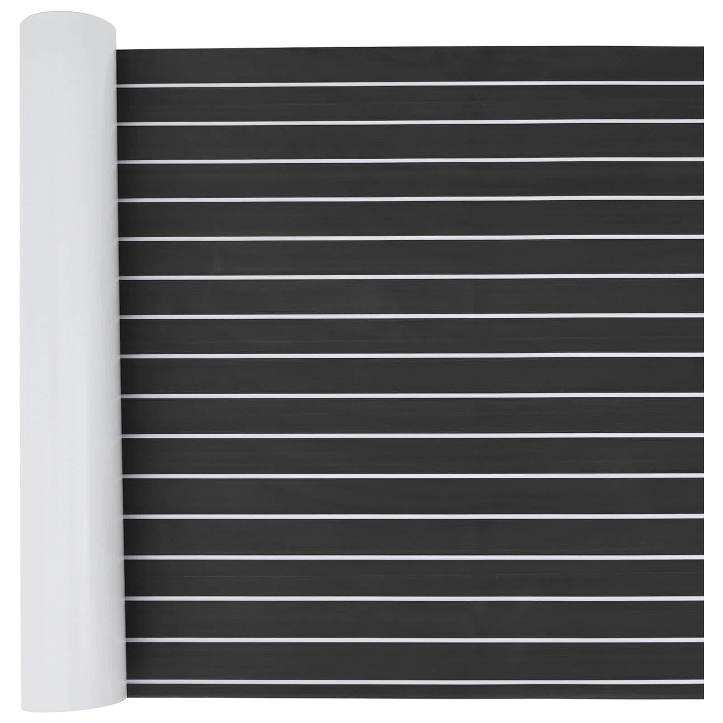 Boat Mat Striped Dark Grey and White 240 x 90 cm EVA