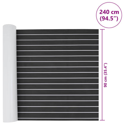 Boat Mat Striped Dark Grey and White 240 x 90 cm EVA