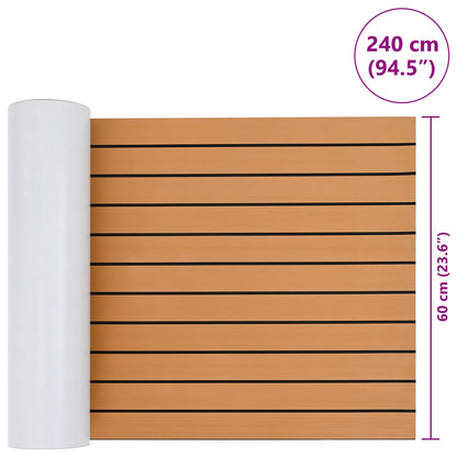 Boat Mat Striped Brown and Black 240 x 60 cm EVA