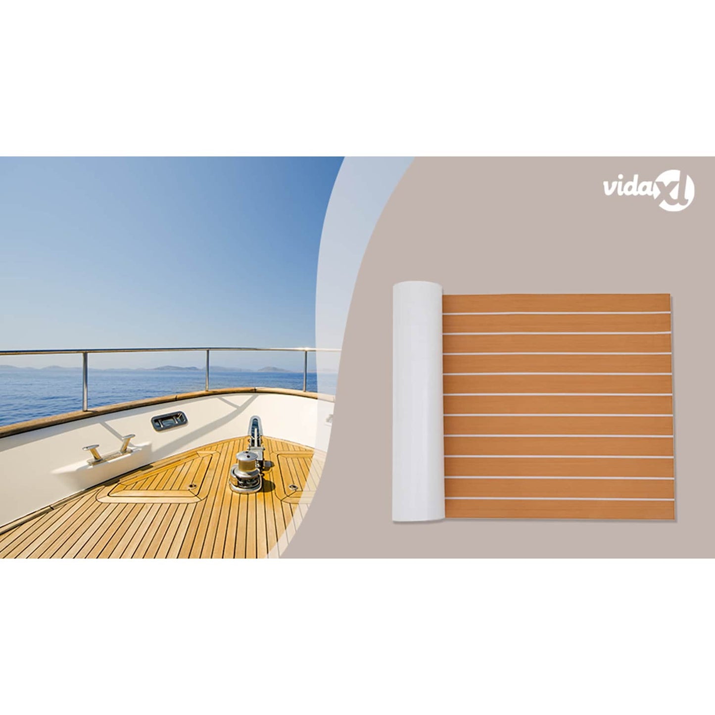 Boat Mat Striped Brown and White 240 x 60 cm EVA
