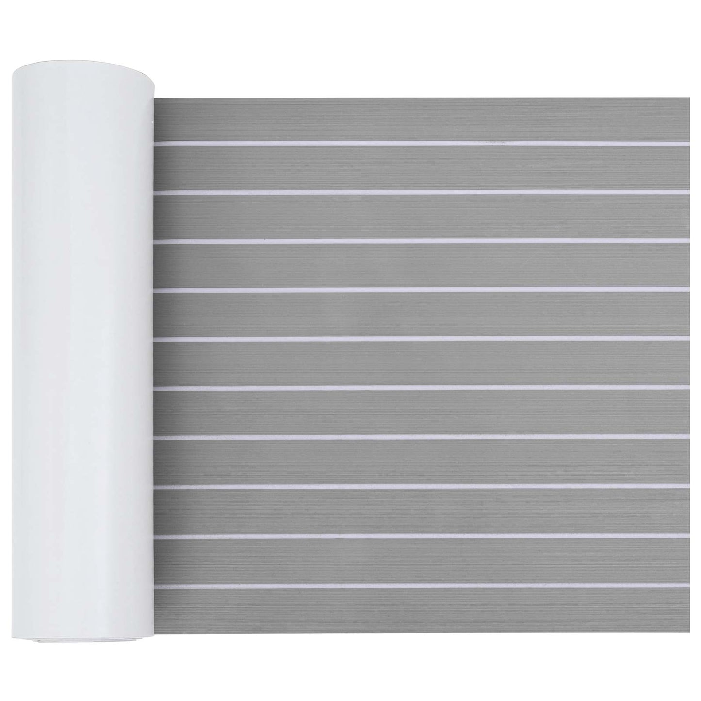 Boat Mat Striped Light Grey and White 240 x 60 cm EVA