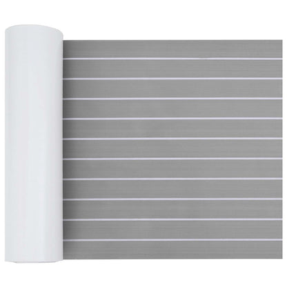 Boat Mat Striped Light Grey and White 240 x 60 cm EVA