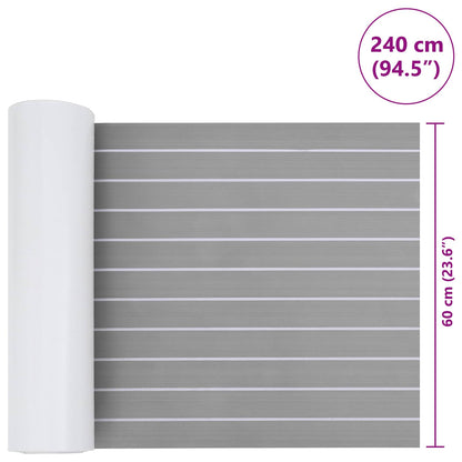 Boat Mat Striped Light Grey and White 240 x 60 cm EVA