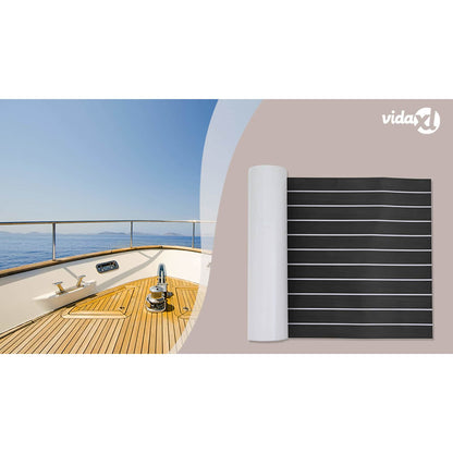 Boat Mat Striped Dark Grey and White 240 x 60 cm EVA