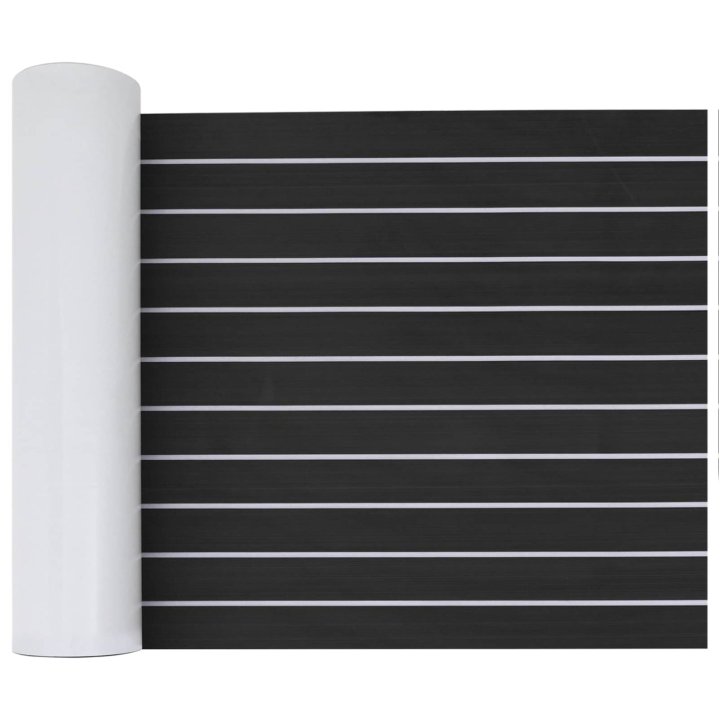 Boat Mat Striped Dark Grey and White 240 x 60 cm EVA