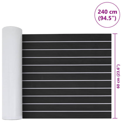 Boat Mat Striped Dark Grey and White 240 x 60 cm EVA