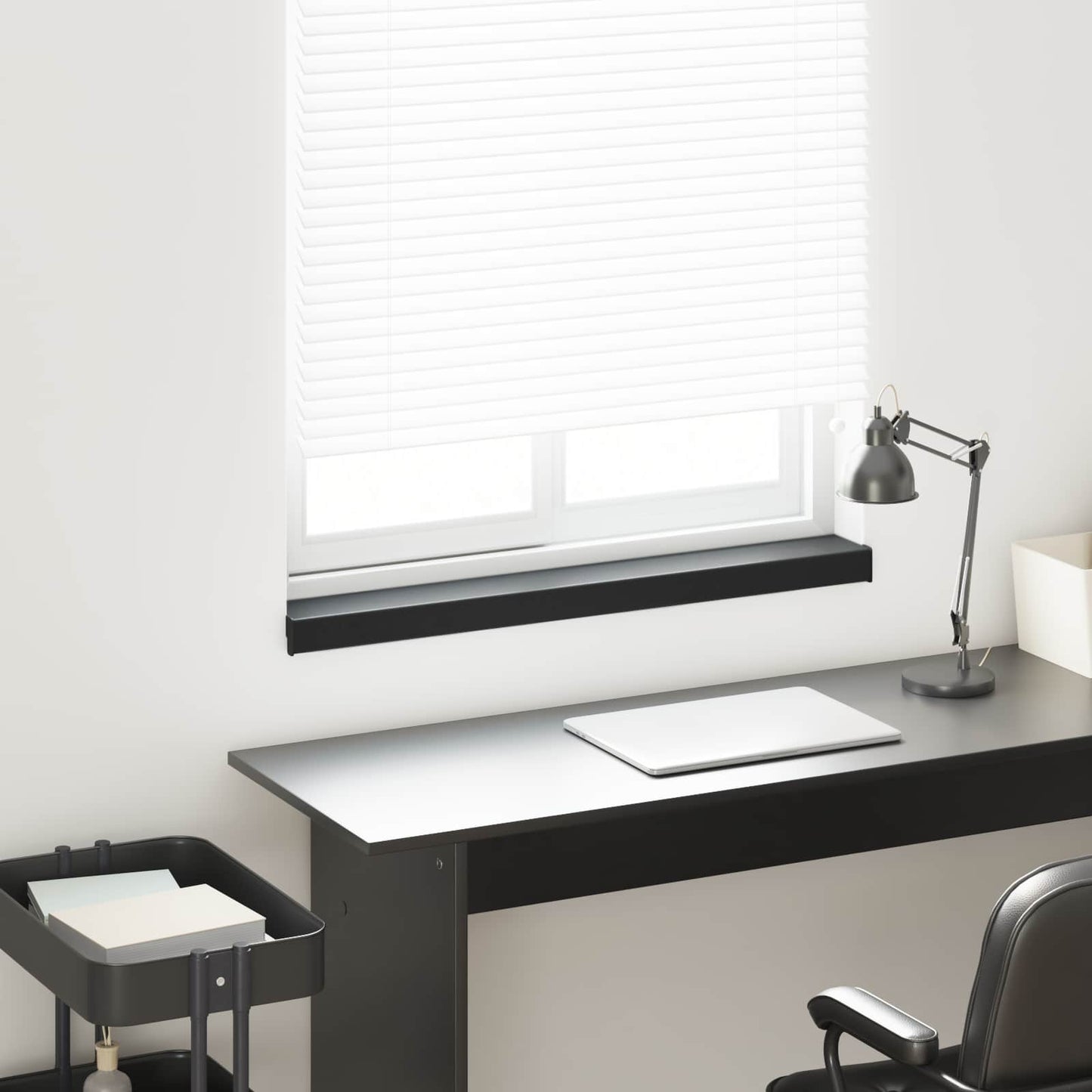 Window Sill Black with wood grain 100 x 10 x 4.5 cm PVC