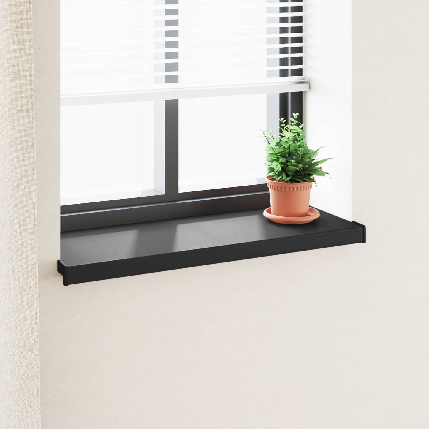Window Sill Black with wood grain 80 x 35 x 4.5 cm PVC