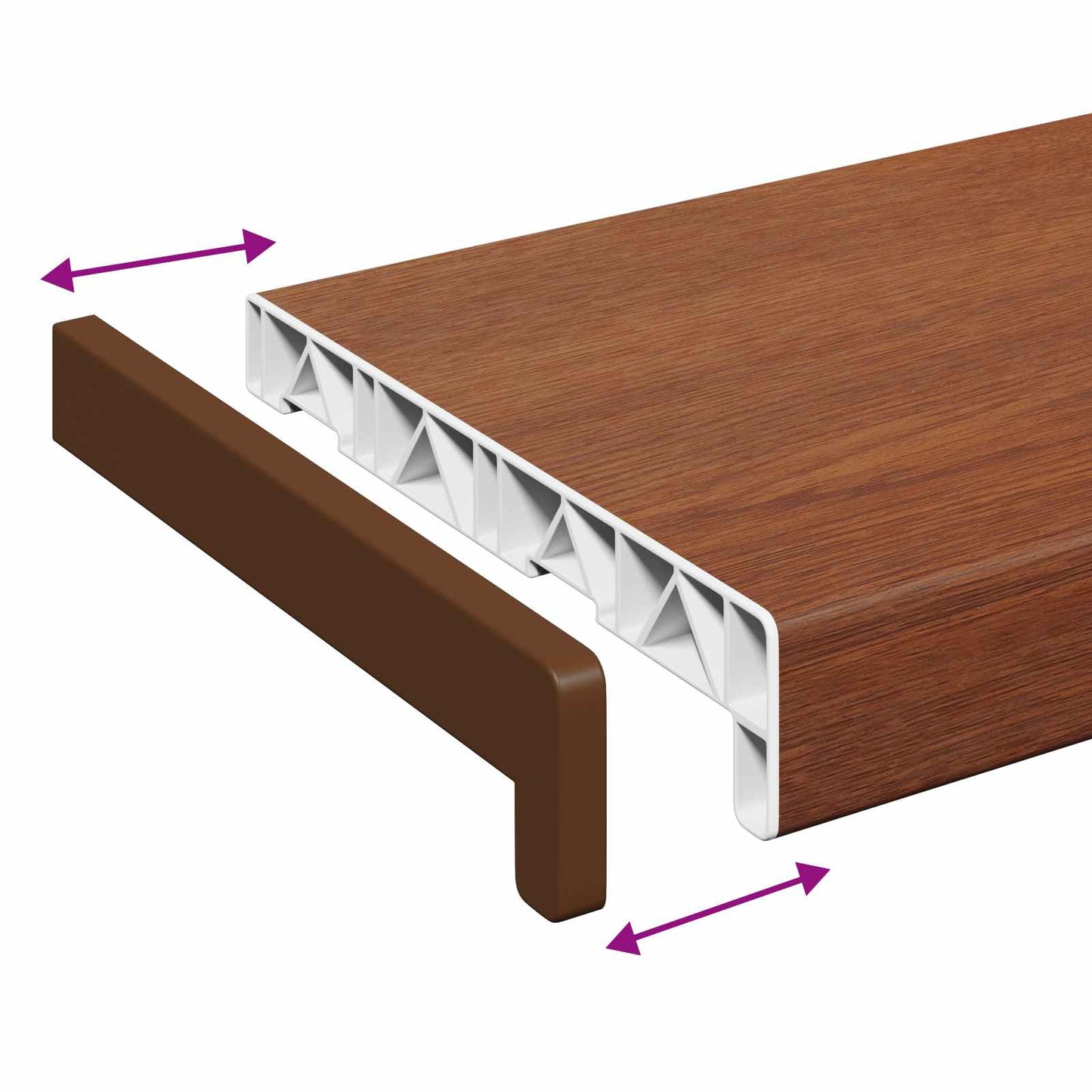 Window Sill Brown wood 120 x 20 x 4.5 cm PVC
