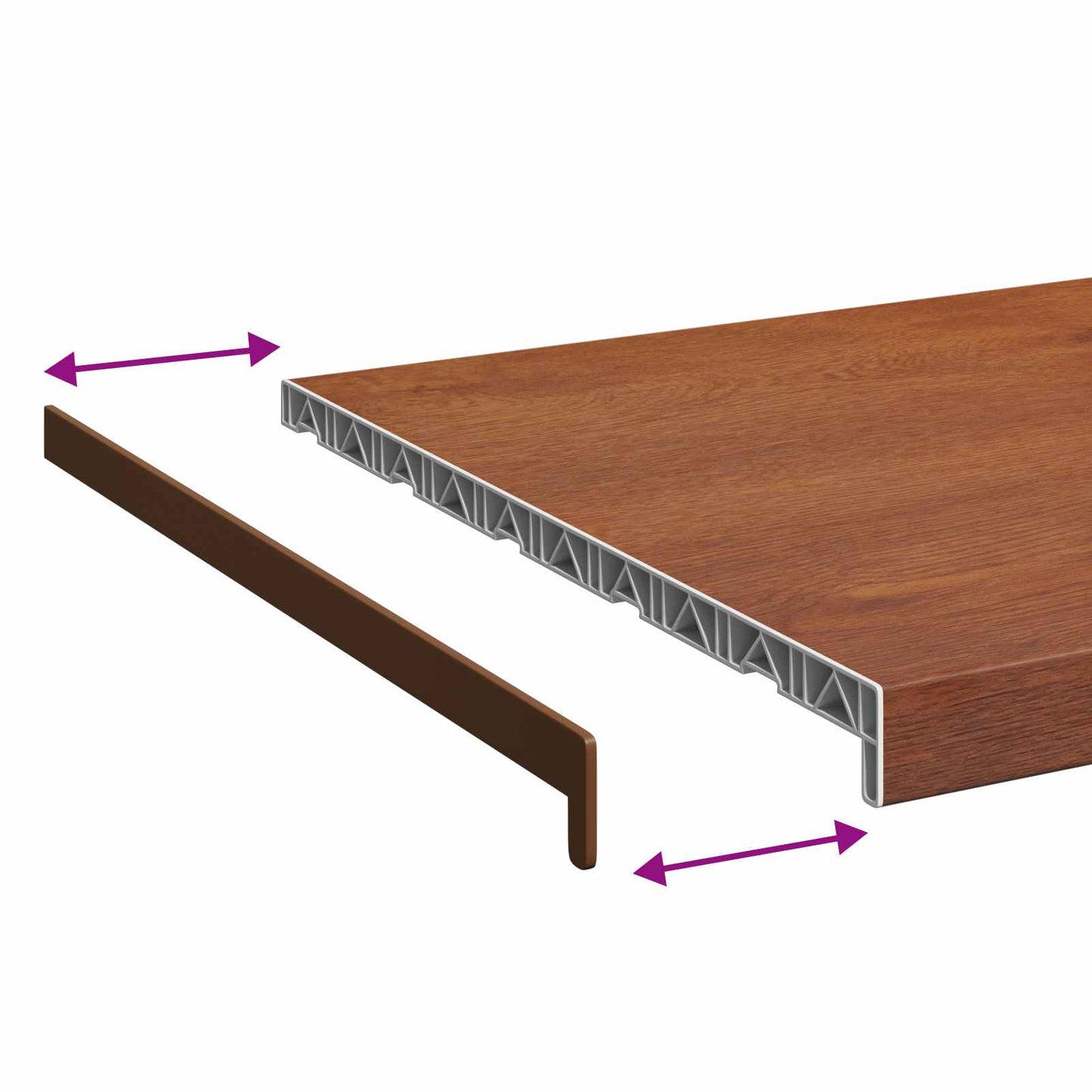 Window Sill Brown wood 160 x 50 x 4.5 cm PVC