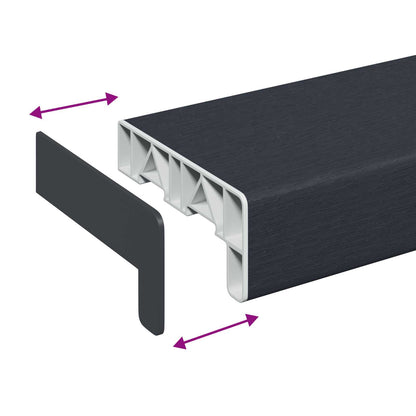 Window Sill Anthracite with wood grain 80 x 10 x 4.5 cm PVC
