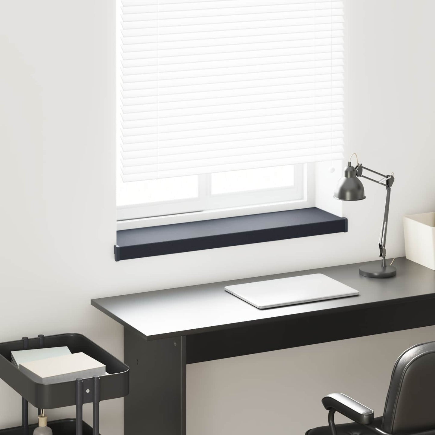 Window Sill Anthracite with wood grain 60 x 20 x 4.5 cm PVC