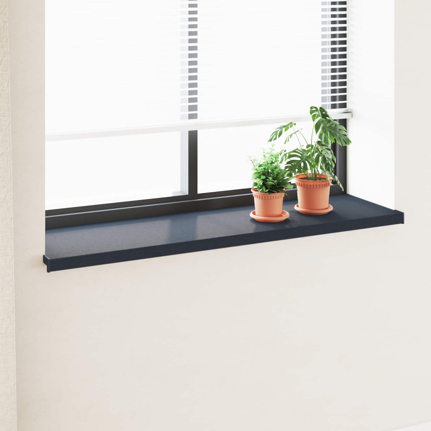 Window Sill Anthracite with wood grain 120 x 40 x 4.5 cm PVC