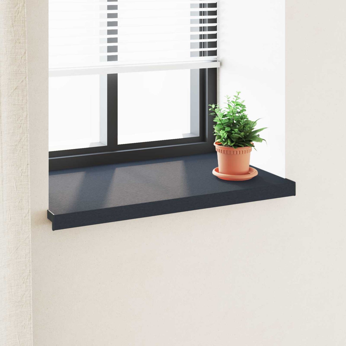 Window Sill Anthracite with wood grain 100 x 50 x 4.5 cm PVC