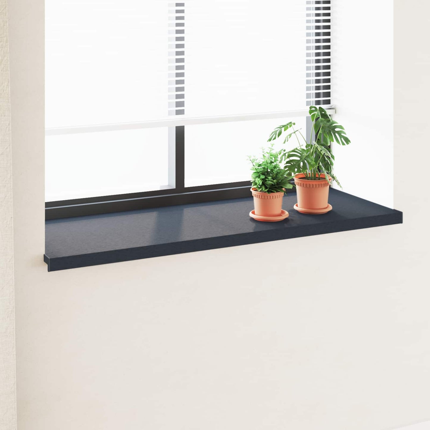 Window Sill Anthracite with wood grain 120 x 50 x 4.5 cm PVC