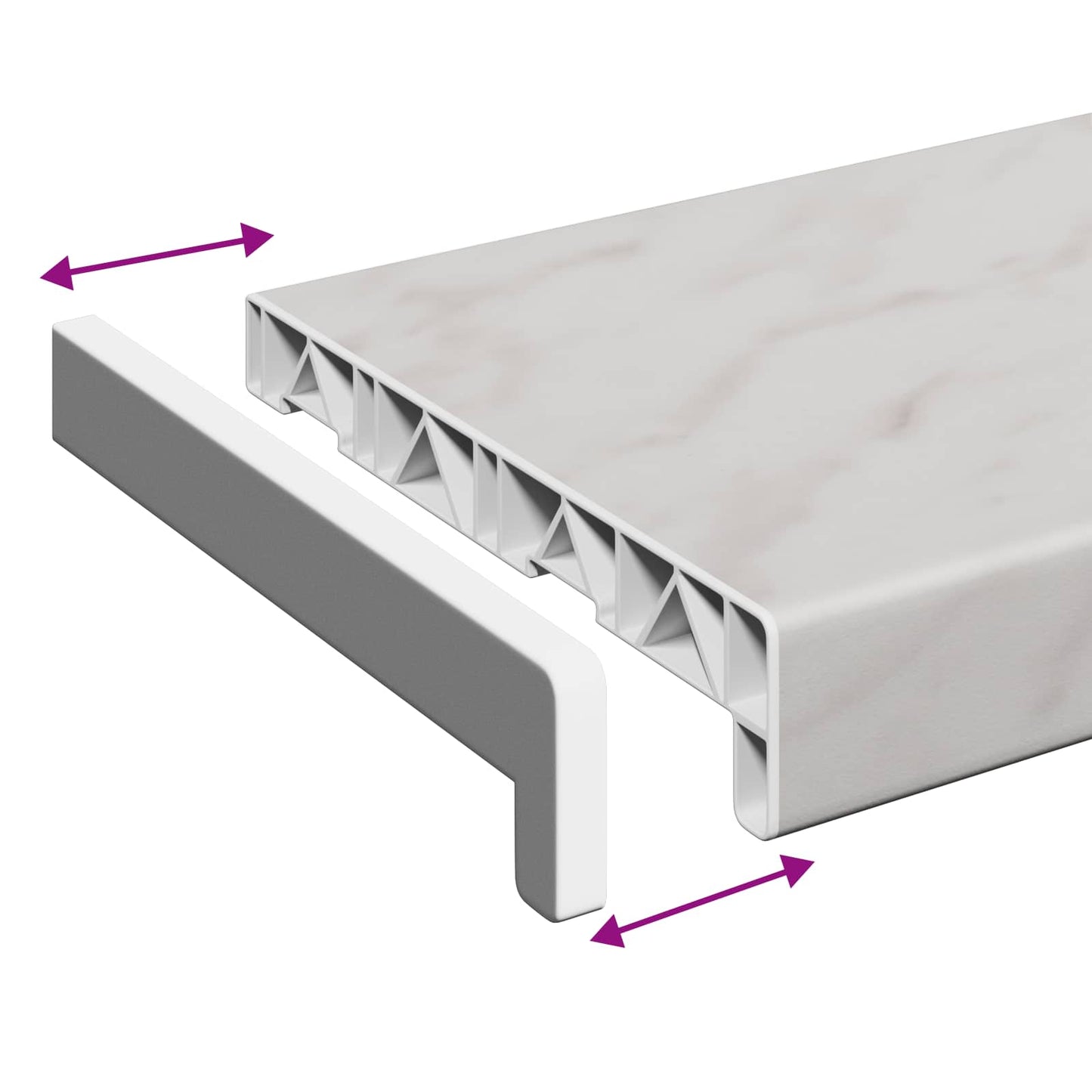 Window Sill Marble texture 120 x 25 x 4.5 cm PVC