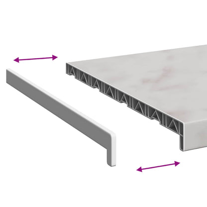 Window Sill Marble texture 80 x 45 x 4.5 cm PVC