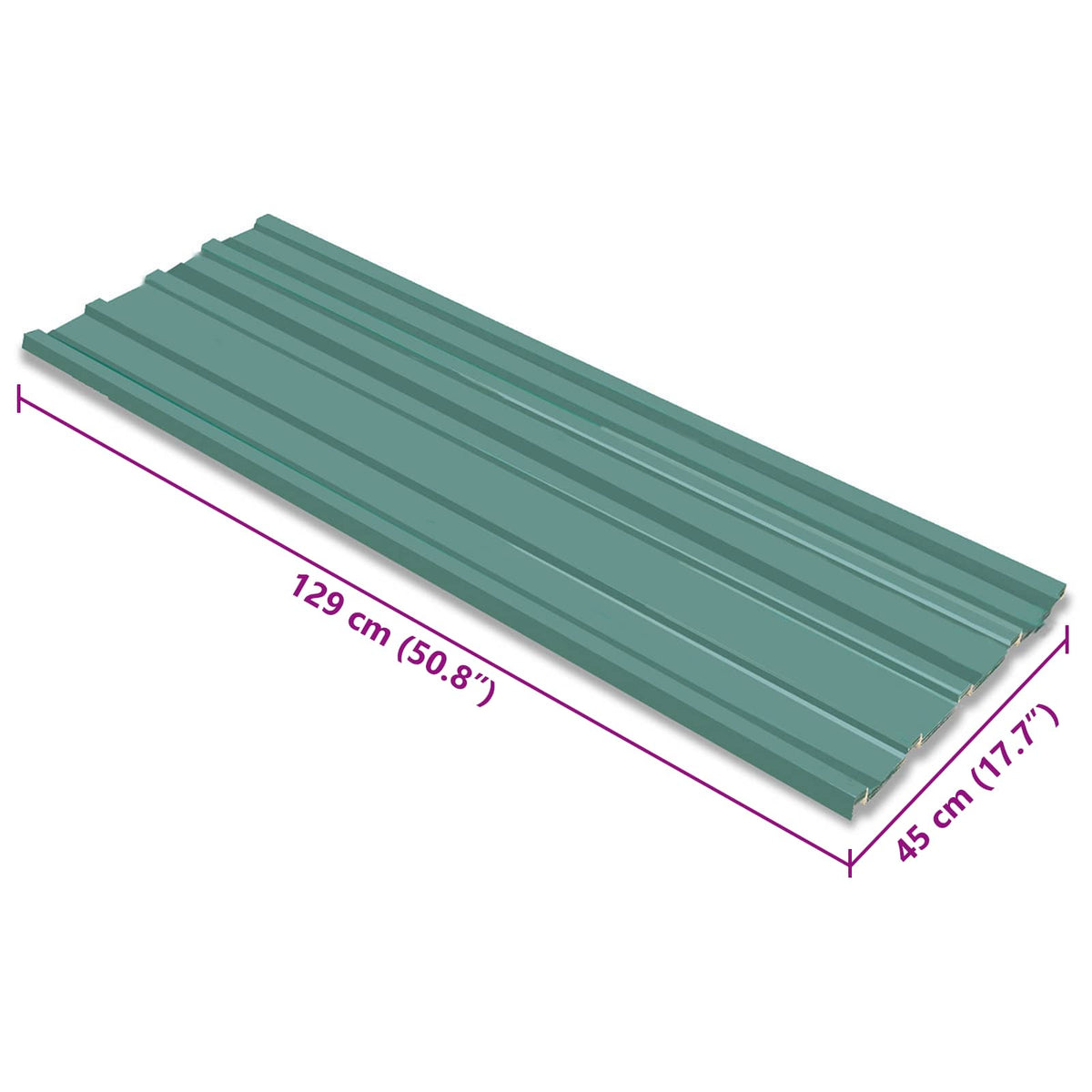 Roof Panel 12 pcs Green 129 x 45 cm Galvanised steel