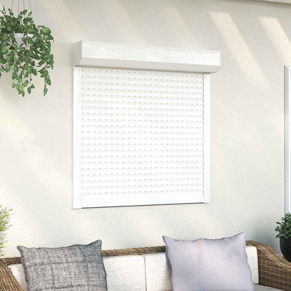 Roller Shutter White 100 x 100 cm Aluminium and Polyurethane
