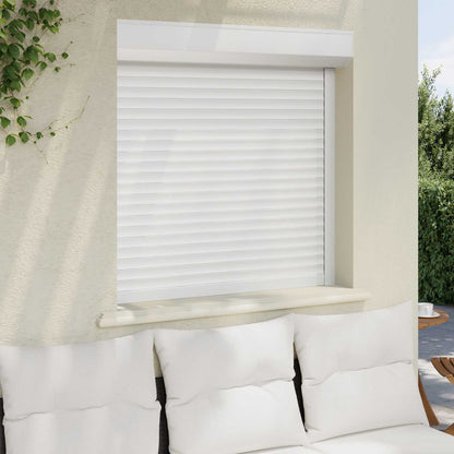 Roller Shutter White 100 x 100 cm Aluminium and Polyurethane